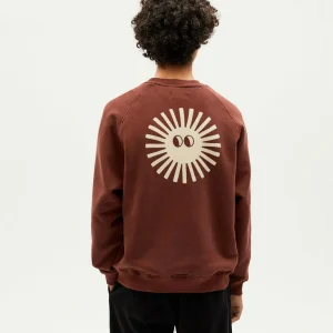 Sudadera marrón face Sol espalda crudo Pepe