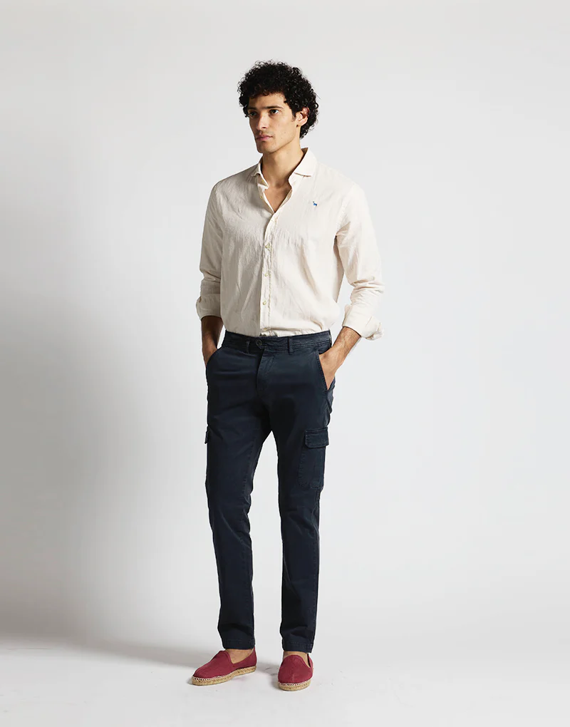 Pantalón cargo basic azul marino - Imagen 4