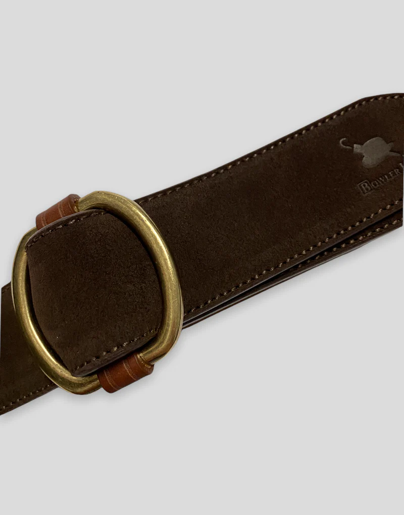 Cinturón serraje marrón hebilla pasada - Imagen 6