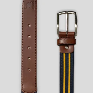 Cinturón azul marino bandas amarillas