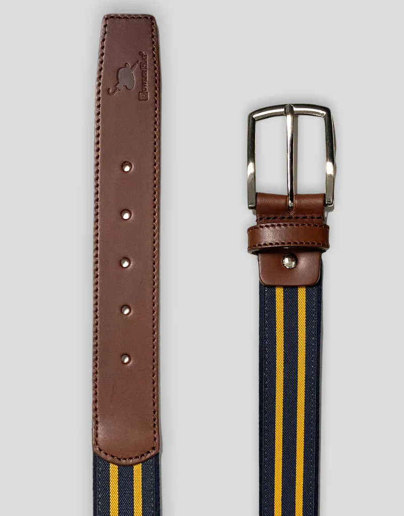 Cinturón azul marino bandas amarillas