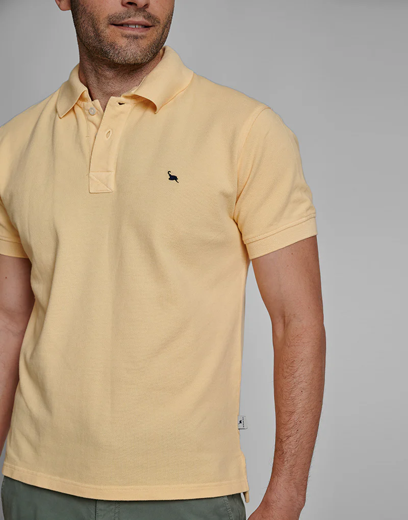 Polo piqué lavado amarillo - Imagen 3