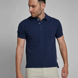 Polo piqué lavado azul marino