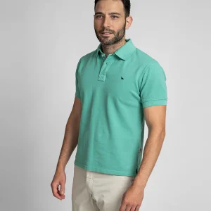Polo piqué lavado verde agua