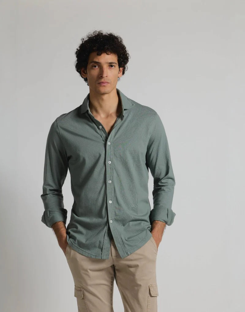 Camisa de punto khaki