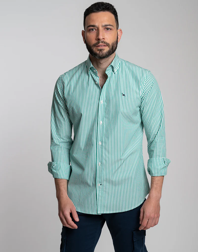 Camisa verde rayas