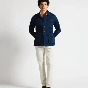 Sahariana algodón azul marino