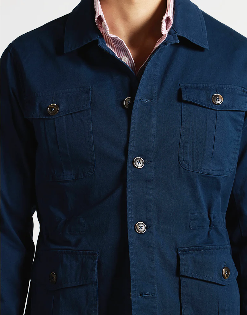 Sahariana algodón azul marino - Imagen 5