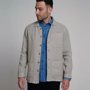 Sobrecamisa lino beige