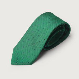 The Silk Tie Verde Puntos Azules