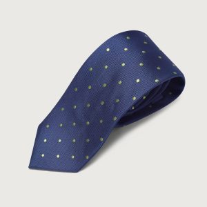 The Special Silk Tie Azul Marino Puntos Amarillo