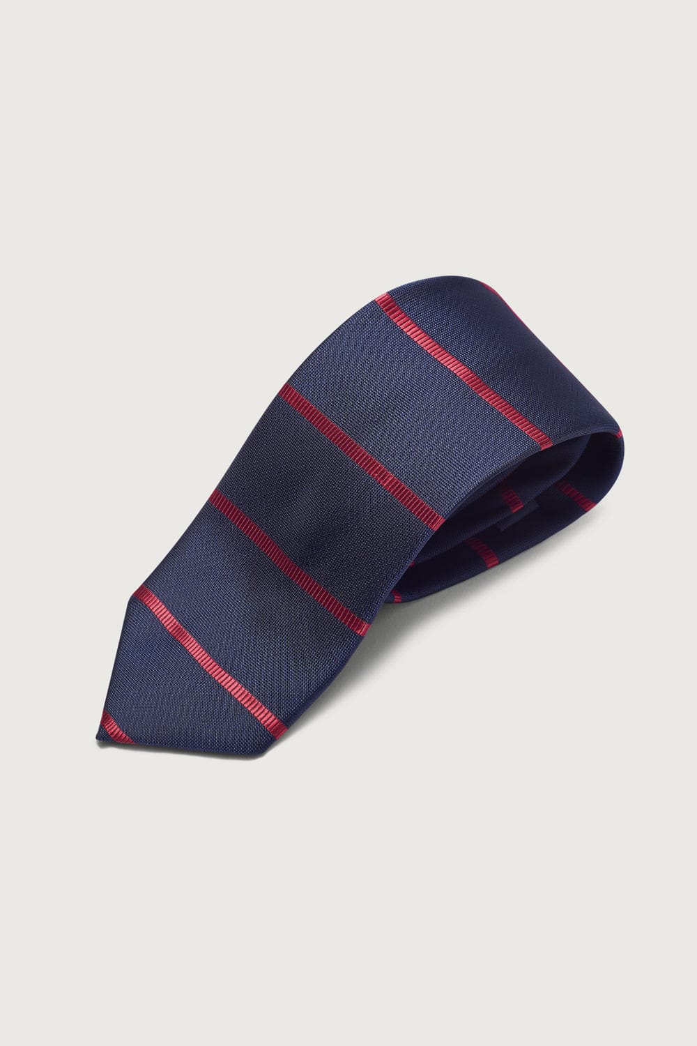 The Special Silk Tie Azul Marino Rayas Rojas