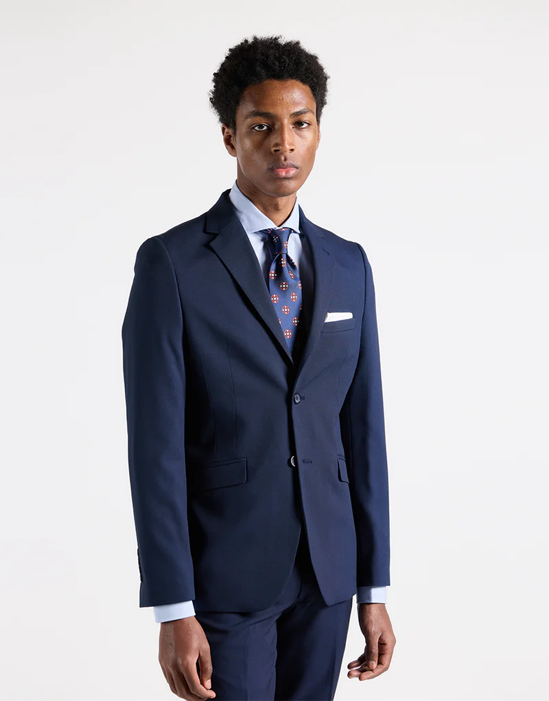 Traje ojo perdiz azul marino