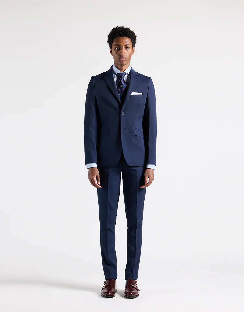 Traje ojo perdiz azul marino - Imagen 3