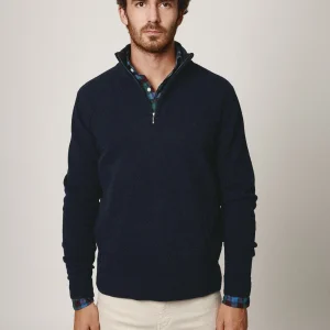 The Lambswool HalfZip Azul Marino