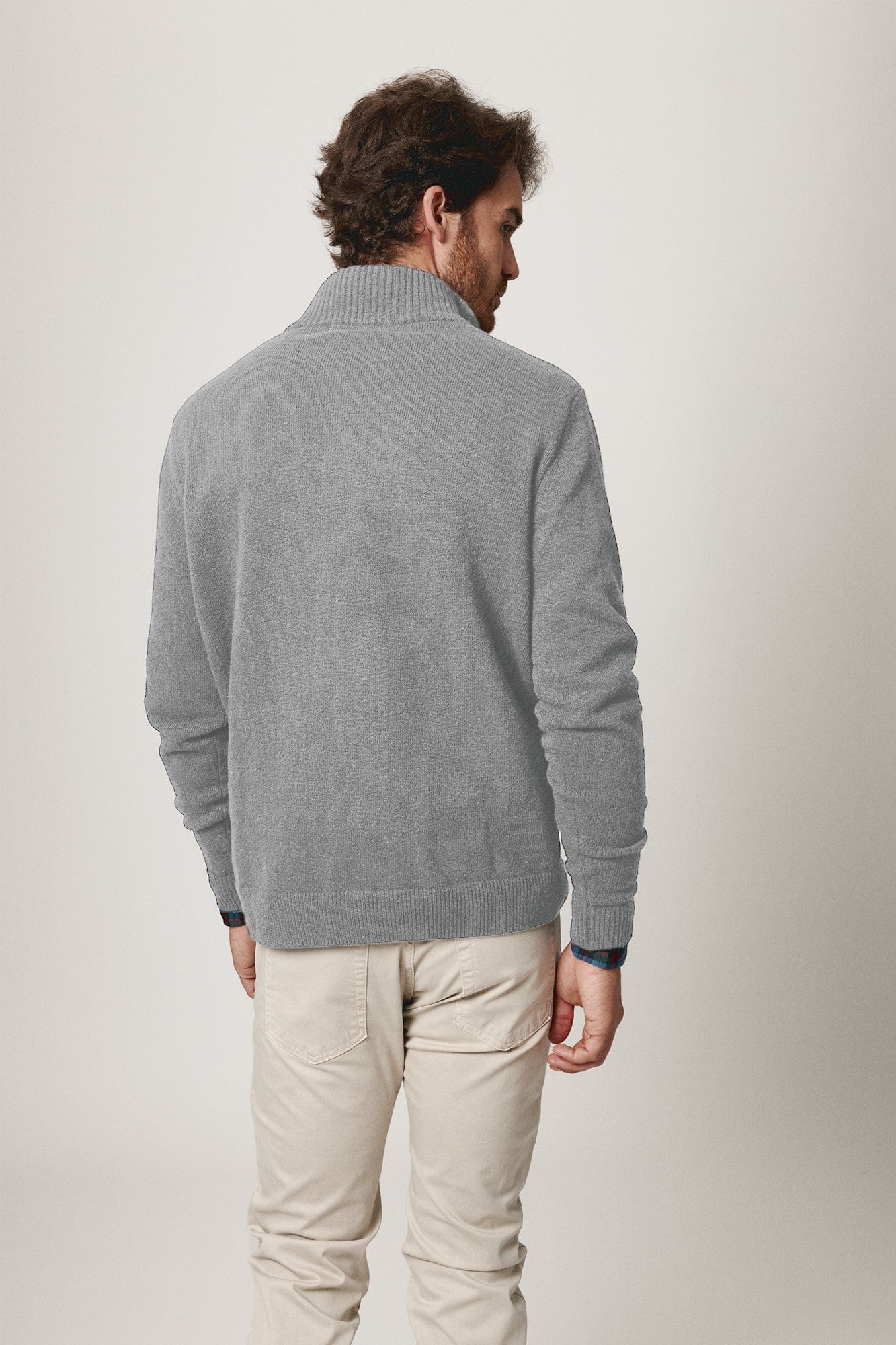 The Lambswool HalfZip Gris Huesca - Imagen 4