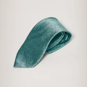 The Silk Tie Flor Fondo Turquesa