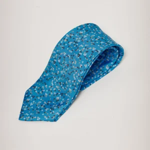 The Silk Tie Flor Fondo Celeste