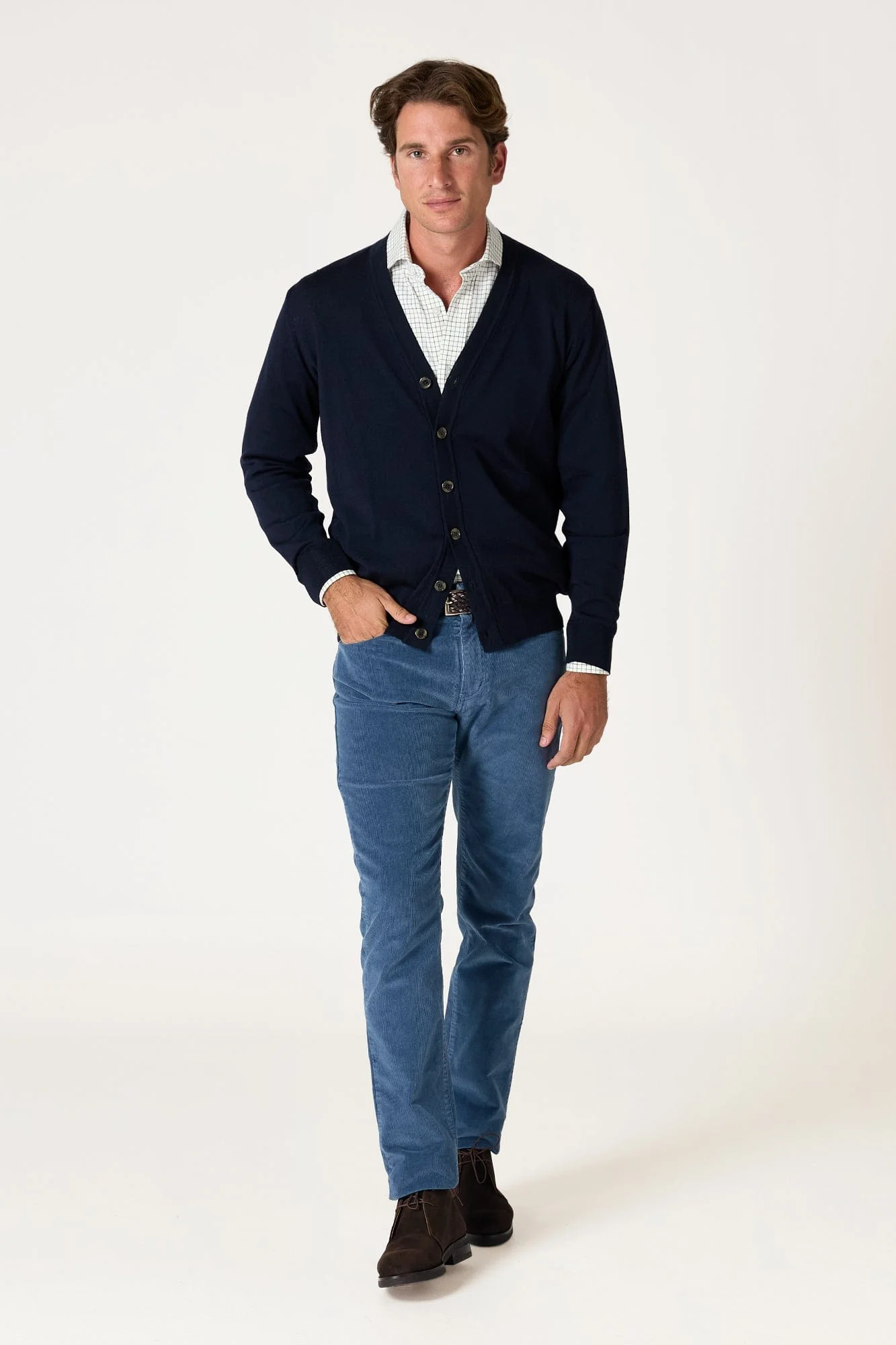 The Cardigan Merino Azul Marino