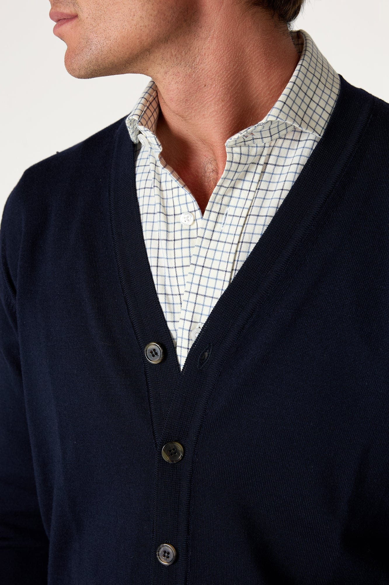 The Cardigan Merino Azul Marino - Imagen 4
