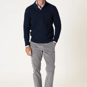 The Lambswool Botones Azul Marino
