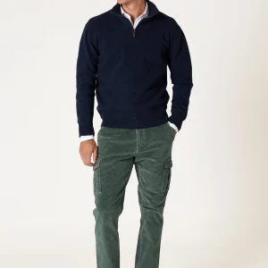 The Lambswool  Halfzip Azul Marino