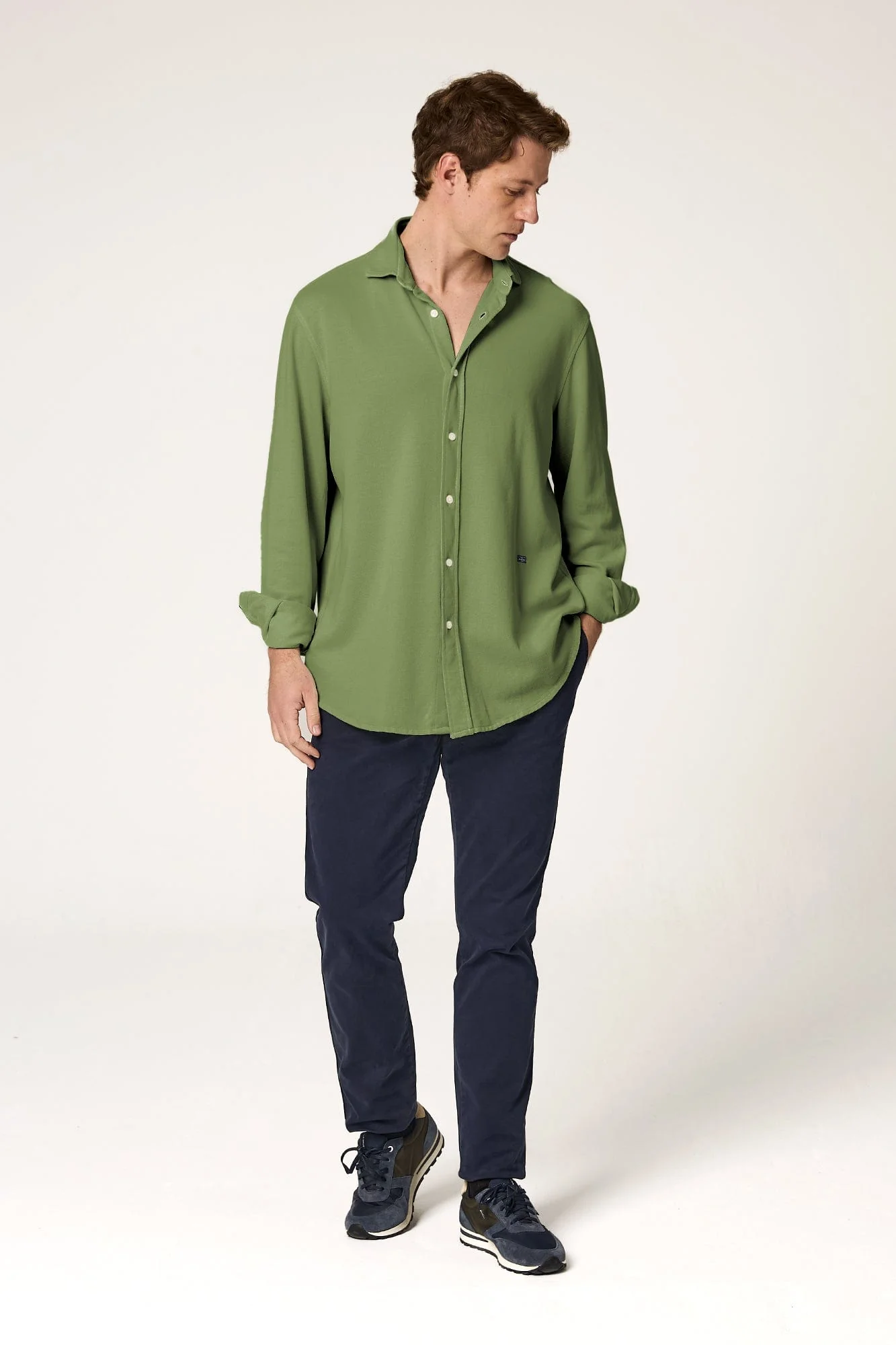 The Cotton Camisa Verde Navarra