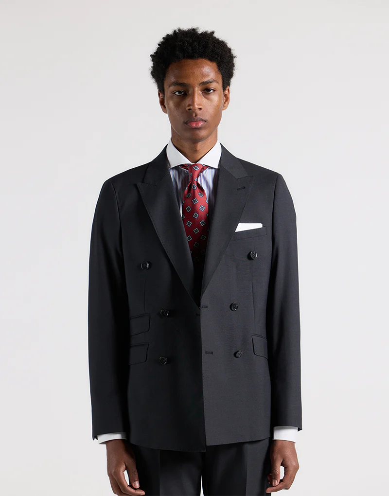 Traje cruzado regular gris marengo - Imagen 3