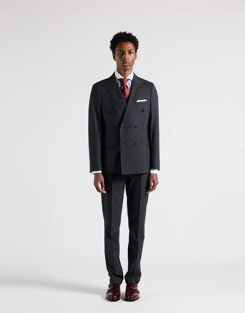 Traje cruzado regular gris marengo - Imagen 8