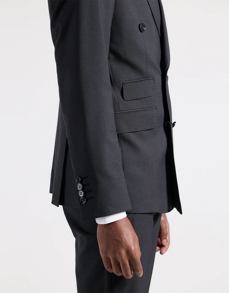 Traje cruzado regular gris marengo - Imagen 4