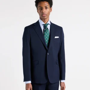 Traje liso azul marino