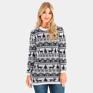 Vestido Navideña para Mujer Renos, Árboles y Nieve