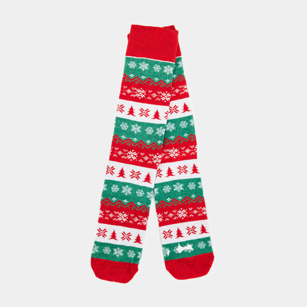 Calcetines Navideñas Unisex Verdes, Rojos y Blancos