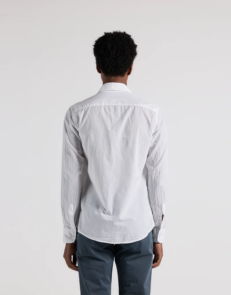 Camisa lavada popelin blanca - Imagen 4