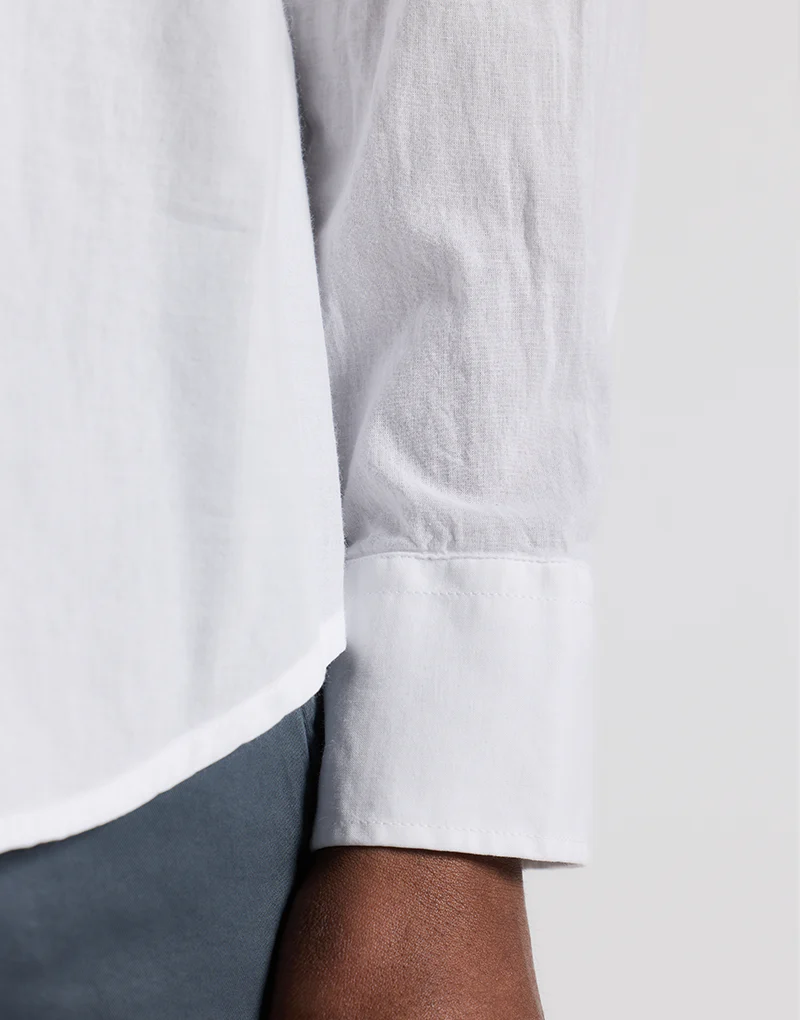 Camisa lavada popelin blanca - Imagen 3