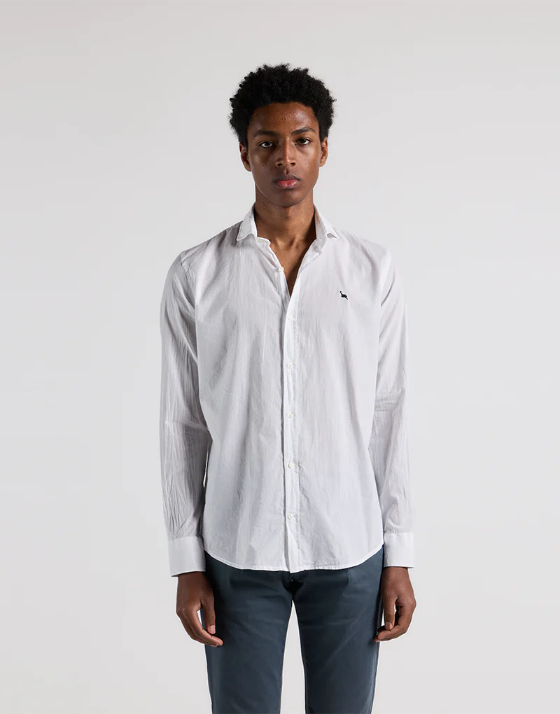 Camisa lavada popelin blanca