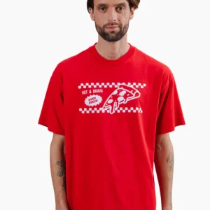 Camiseta Oversize Hot & Brava Pizza  - Roja