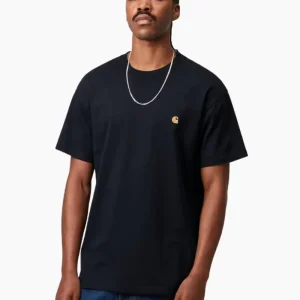 Camiseta S/S Chase - dark navy / gold