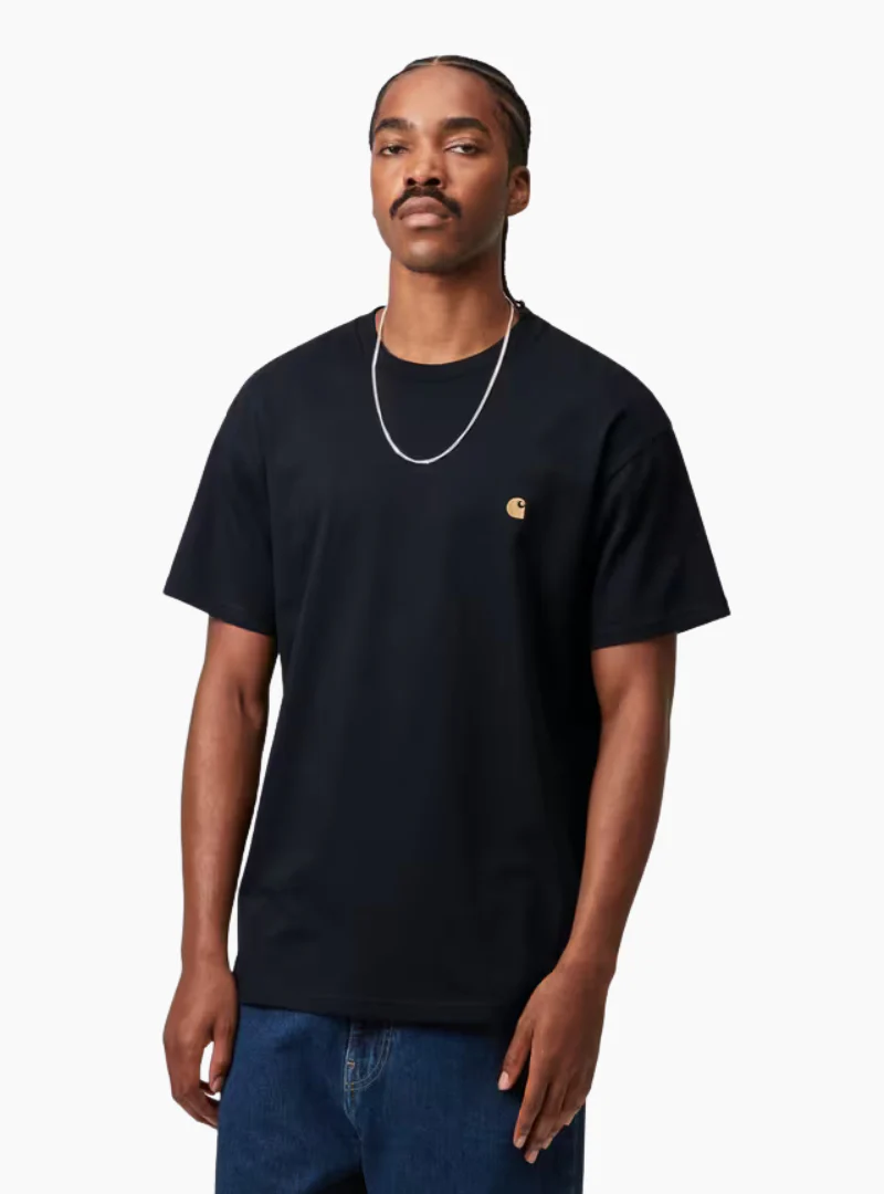 Camiseta S/S Chase - dark navy / gold