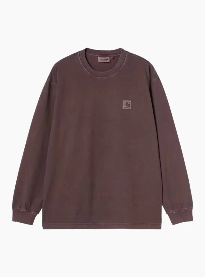 Camiseta L/S Vista T-Shirt - Palisander, Garment dyed