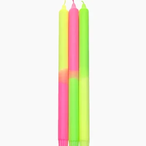 Pack 3 velas - Dip Dye Neon 35 cm - XL