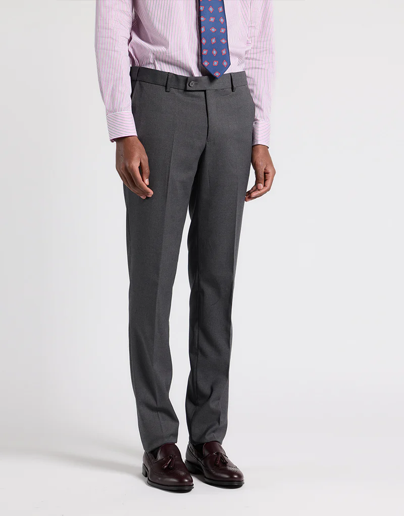 Traje cruzado liso gris medio - Imagen 7