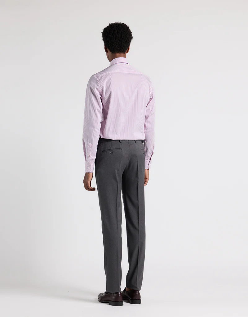 Traje cruzado liso gris medio - Imagen 8