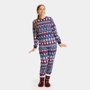 Pijama Navideña Adultos Unisex con Papá Noel, Árboles y Corazones Algodón Orgánico
