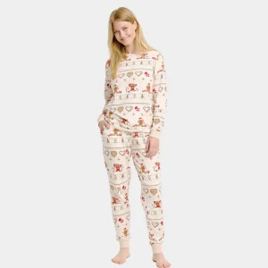 Pijama Navideña para Adultos Unisex Gingercookies Beige Algodón Orgánico