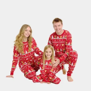 Pijama Navideña para Familia Gingercookies Rojo Algodón Orgánico