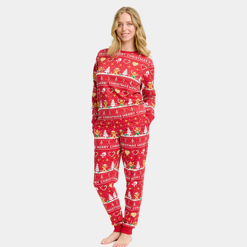 Pijama Navideña para Familia Gingercookies Rojo Algodón Orgánico - Imagen 3
