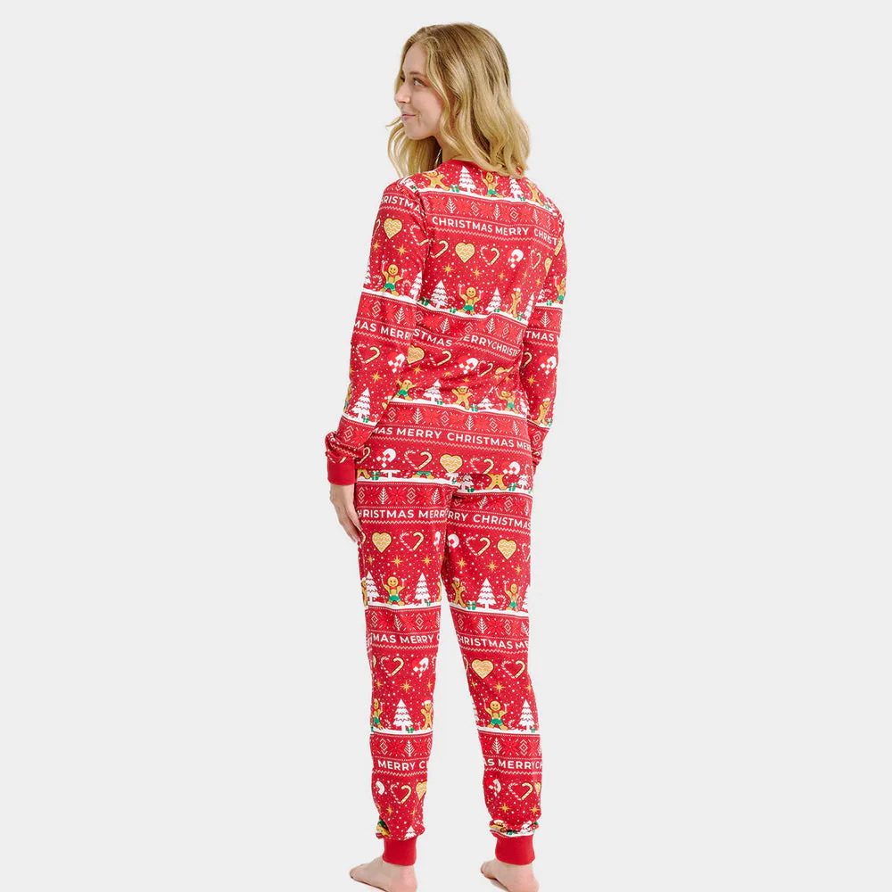 Pijama Navideña para Familia Gingercookies Rojo Algodón Orgánico - Imagen 5