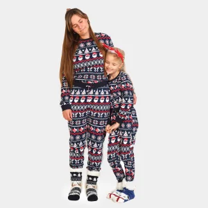 Pijama Navideña para Familia con Papá Noel, Árboles y Corazones Algodón Orgánico