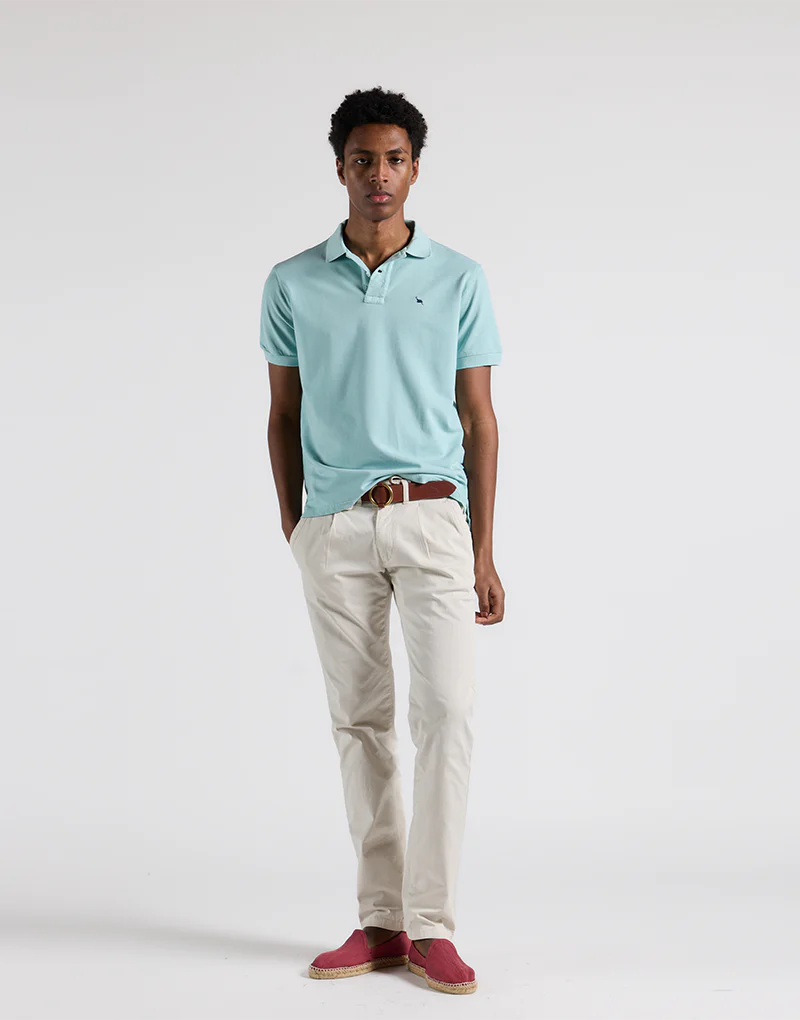 New polo cotton lavado turquesa - Imagen 4